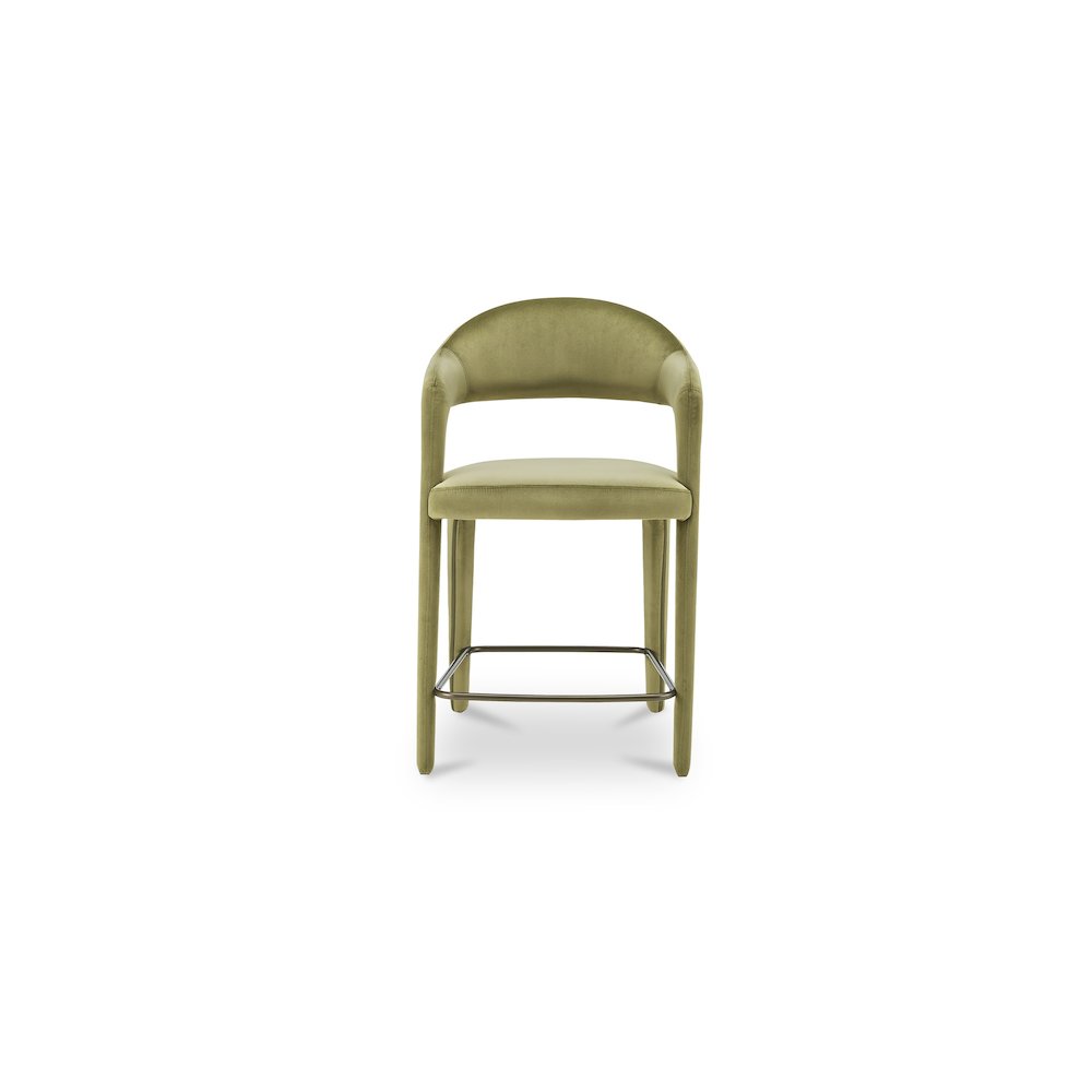 Martens Counter Stool Green Velvet. Picture 1