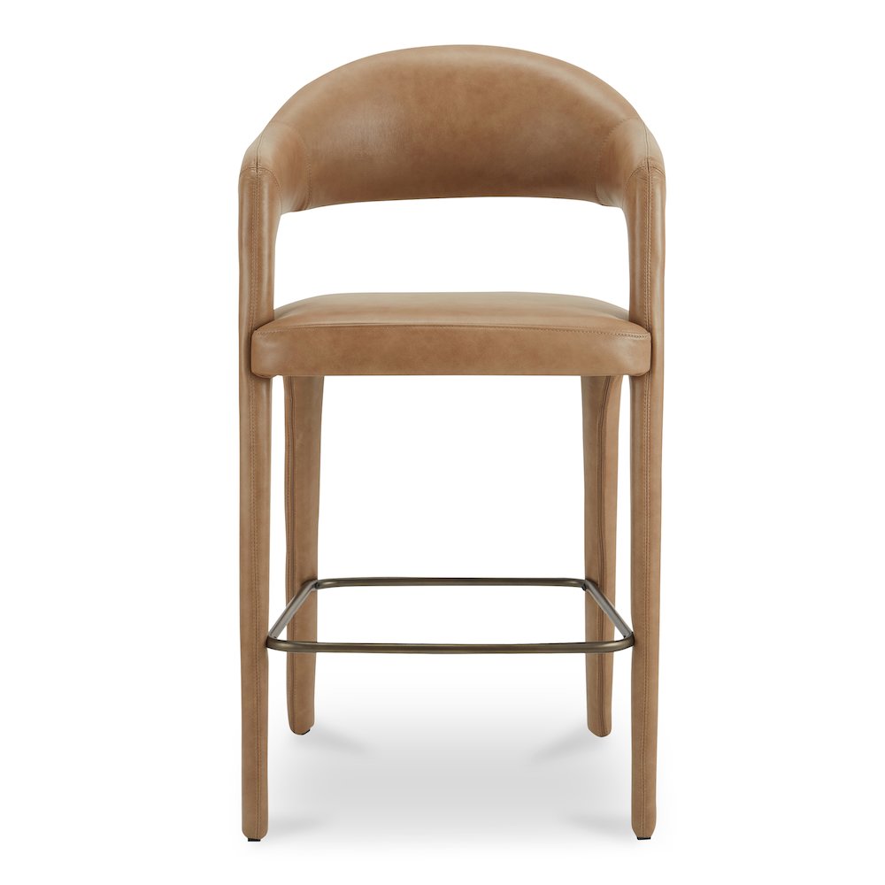 Martens Bar Stool Brown Leather. Picture 1