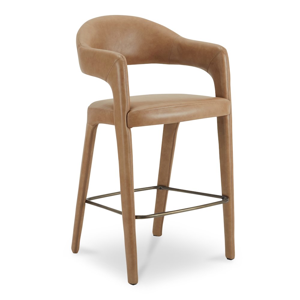 Martens Bar Stool Brown Leather. Picture 2