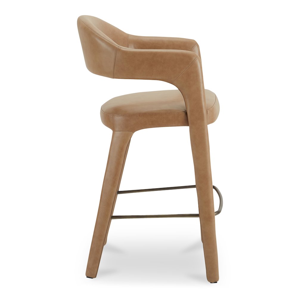 Martens Bar Stool Brown Leather. Picture 3