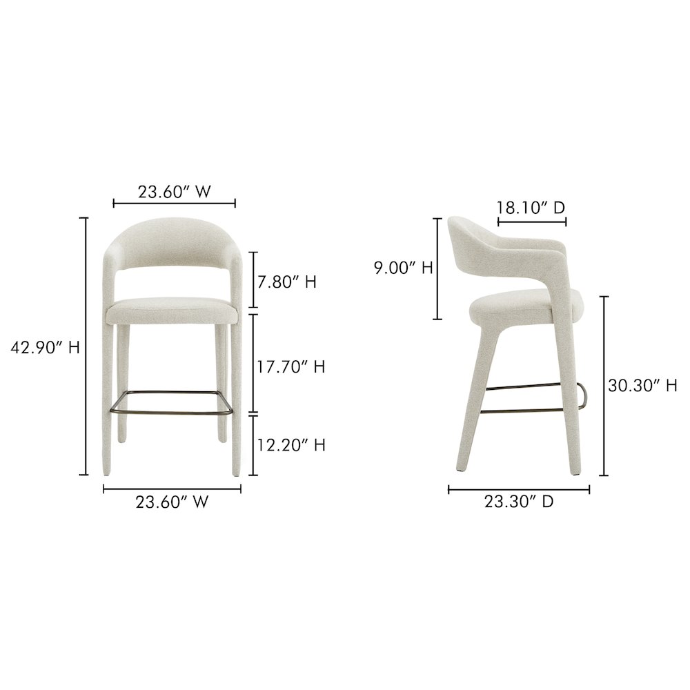 Martens Bar Stool Beige. Picture 6