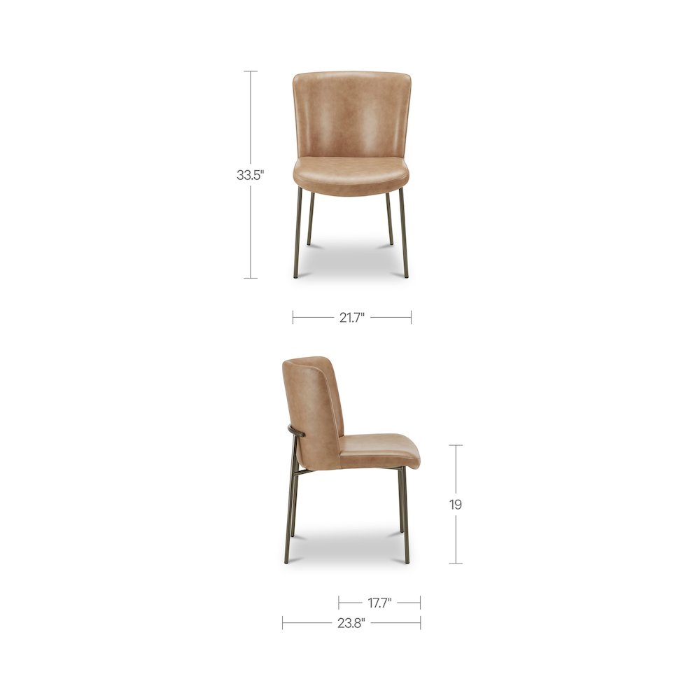 Early Dining Chair Tan Leather-Set Of Two. Picture 3