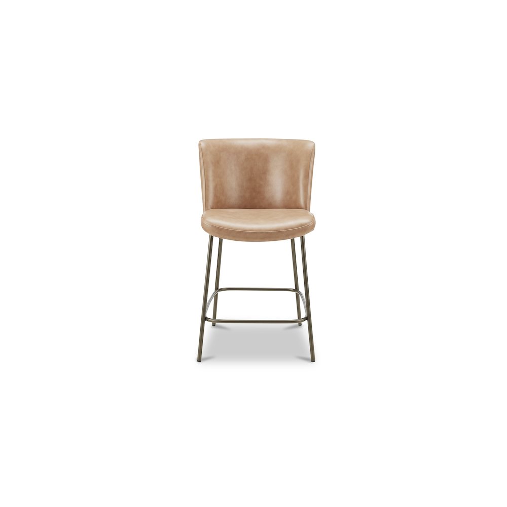 Early Counter Stool Tan Leather. Picture 1