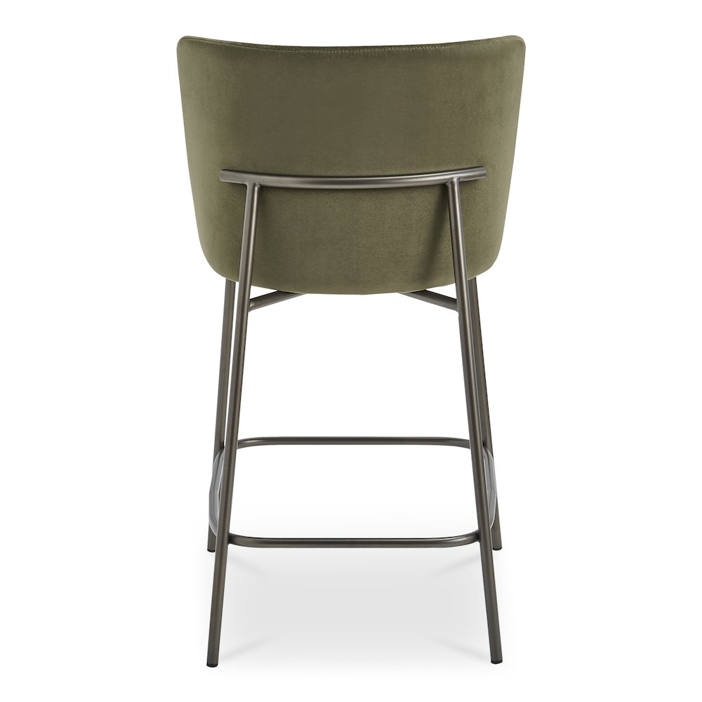 Early Counter Stool Faux Green Mohair. Picture 4