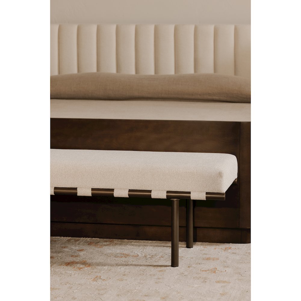 Carson Dining Bench Beige. Picture 5