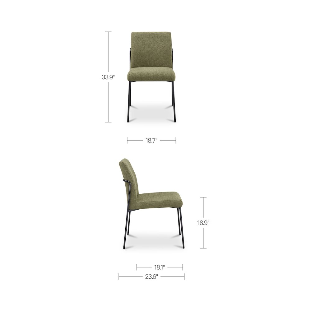 Danny Dining Chair Green-Set Of Two. Picture 3