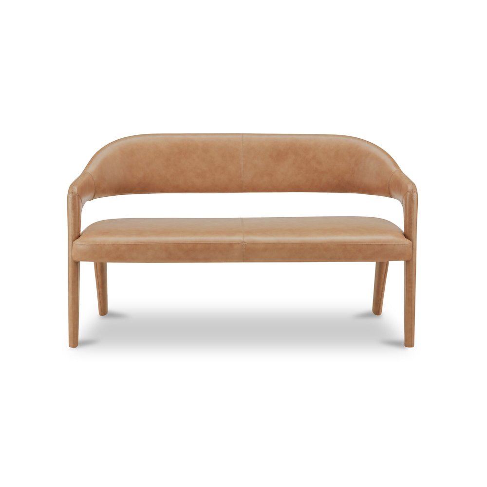Martens Dining Bench Tan Leather. Picture 1