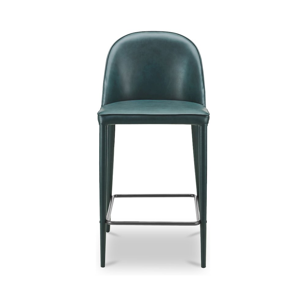 Burton Counter Stool Dark Teal Vegan Leather. Picture 1