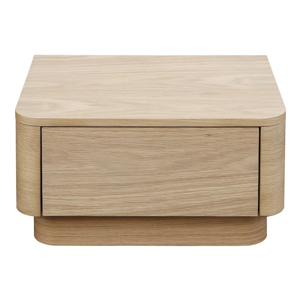 Round Off Small Nightstand Light Oak Brown. Picture 1