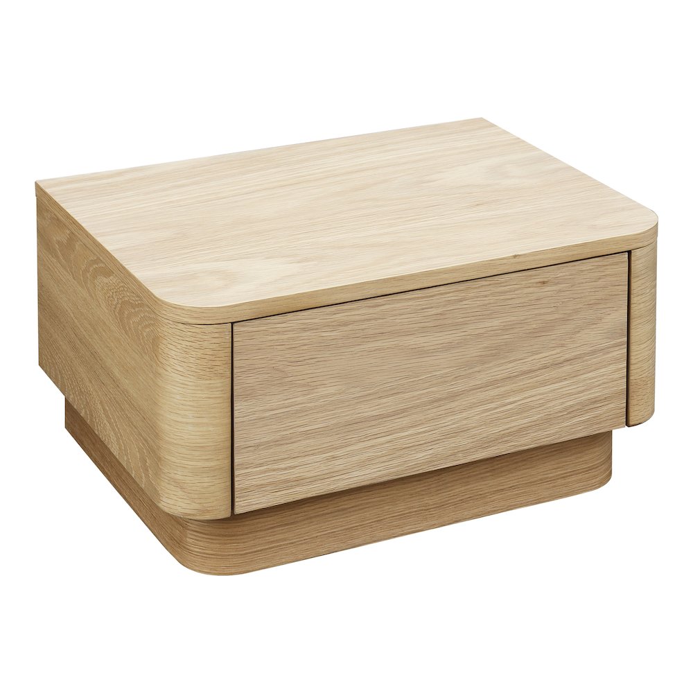 Round Off Small Nightstand Light Oak Brown. Picture 2