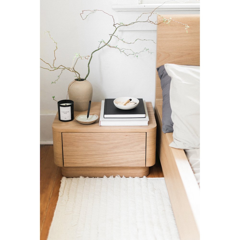 Round Off Small Nightstand Light Oak Brown. Picture 6