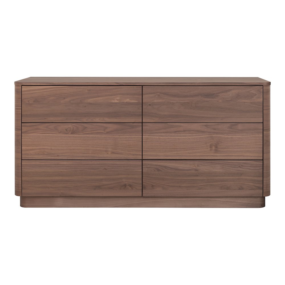 Round Off Dresser Walnut Brown. Picture 1