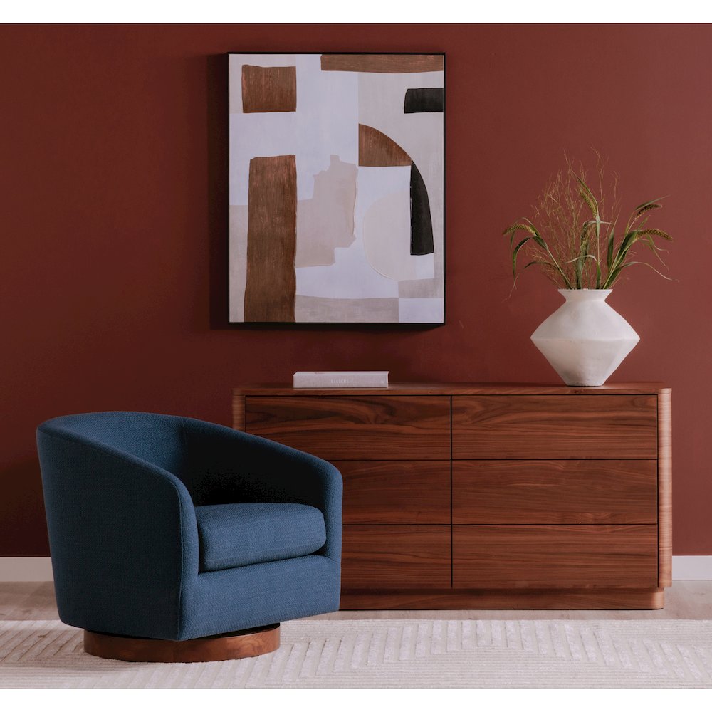 Round Off Dresser Walnut Brown. Picture 7