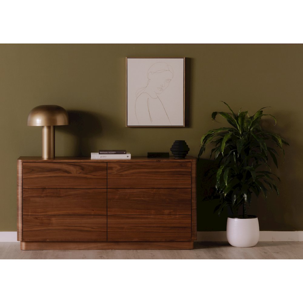 Round Off Dresser Walnut Brown. Picture 9