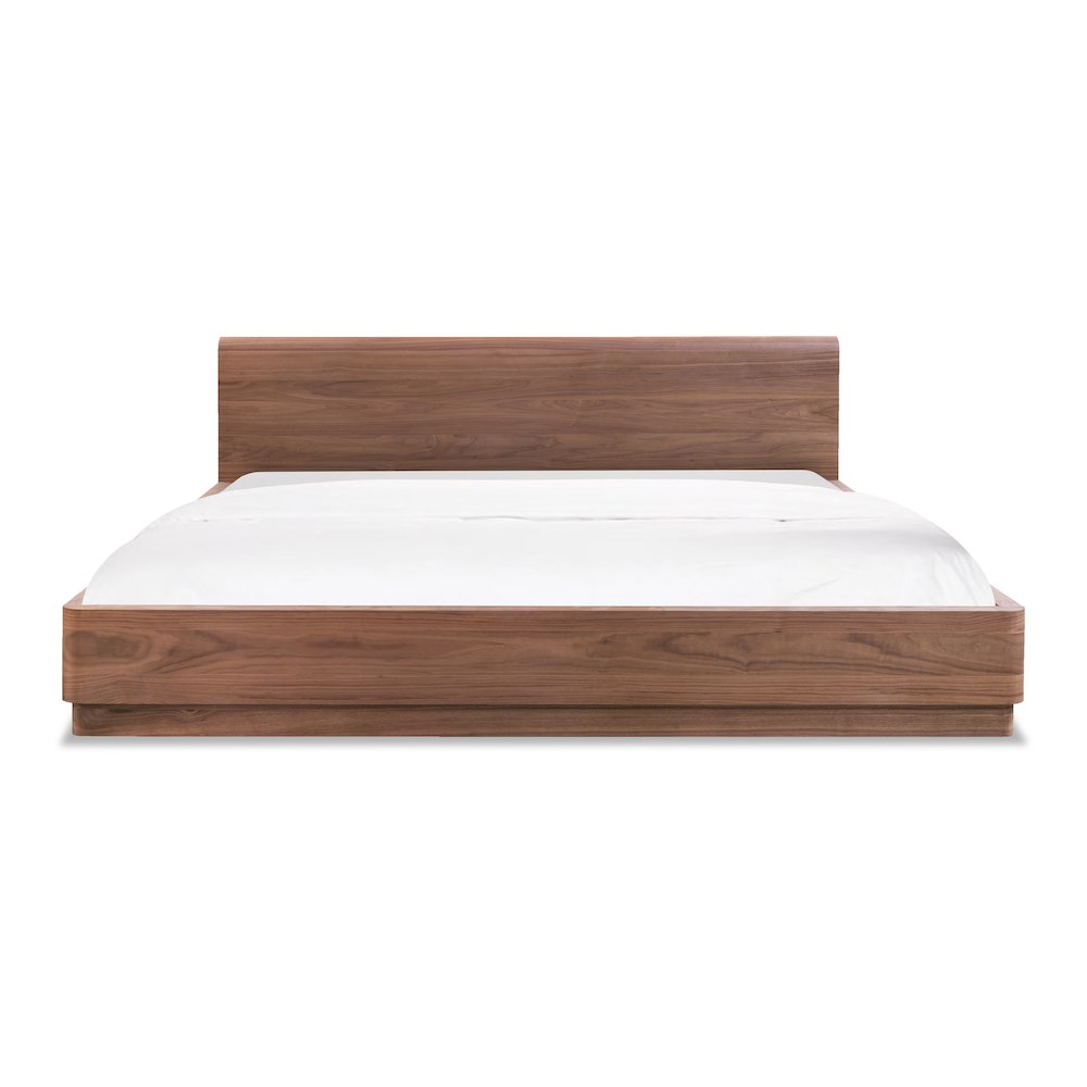 Round Off Queen Bed Walnut Brown. Picture 1