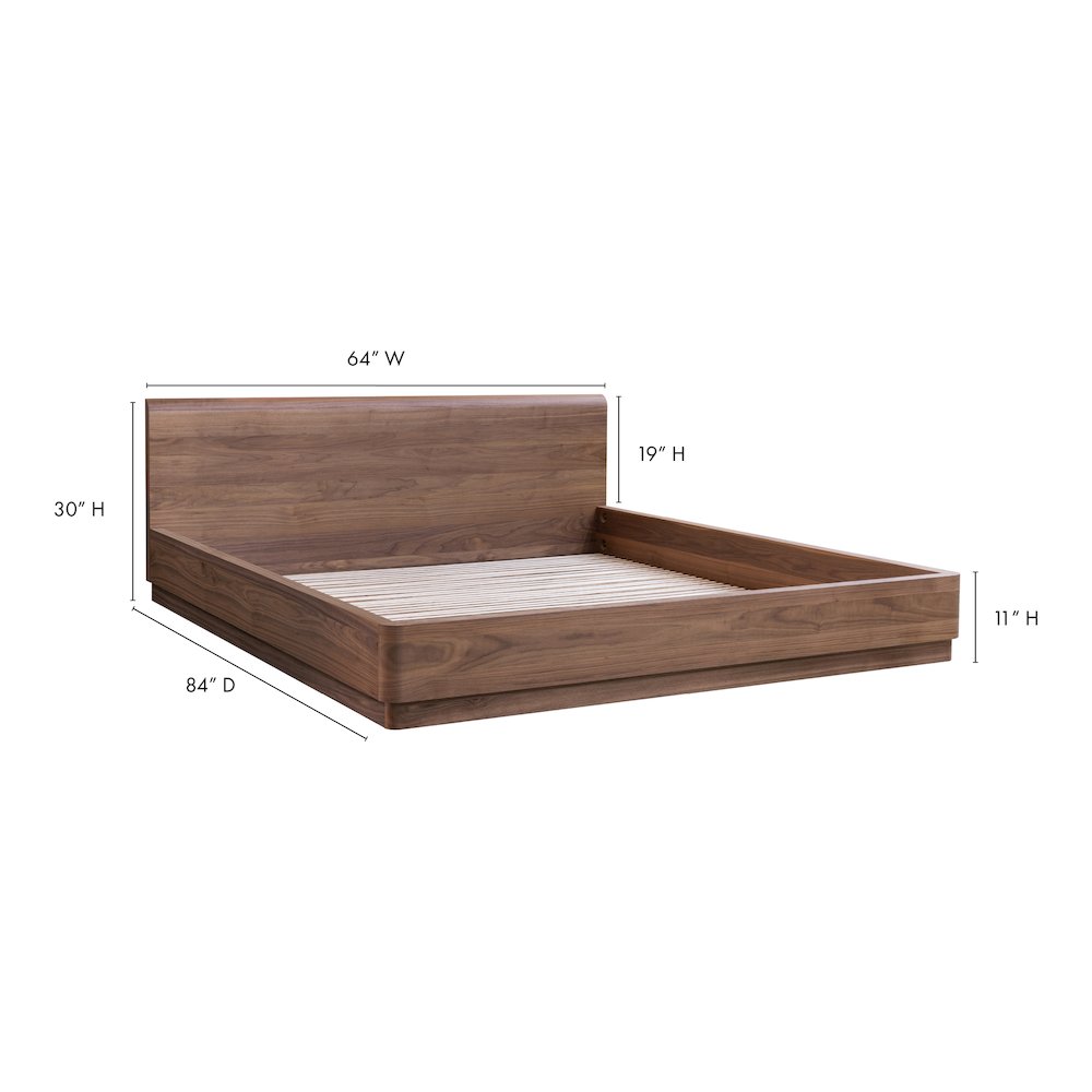 Round Off Queen Bed Walnut Brown. Picture 13
