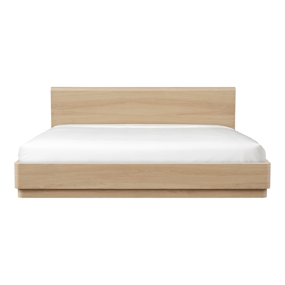 Round Off Queen Bed Light Oak Brown. Picture 7