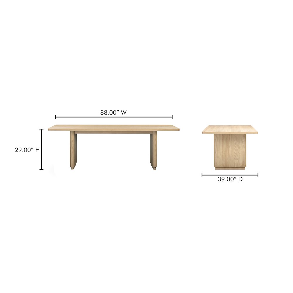 Round Off Small Dining Table Natural Oak. Picture 8