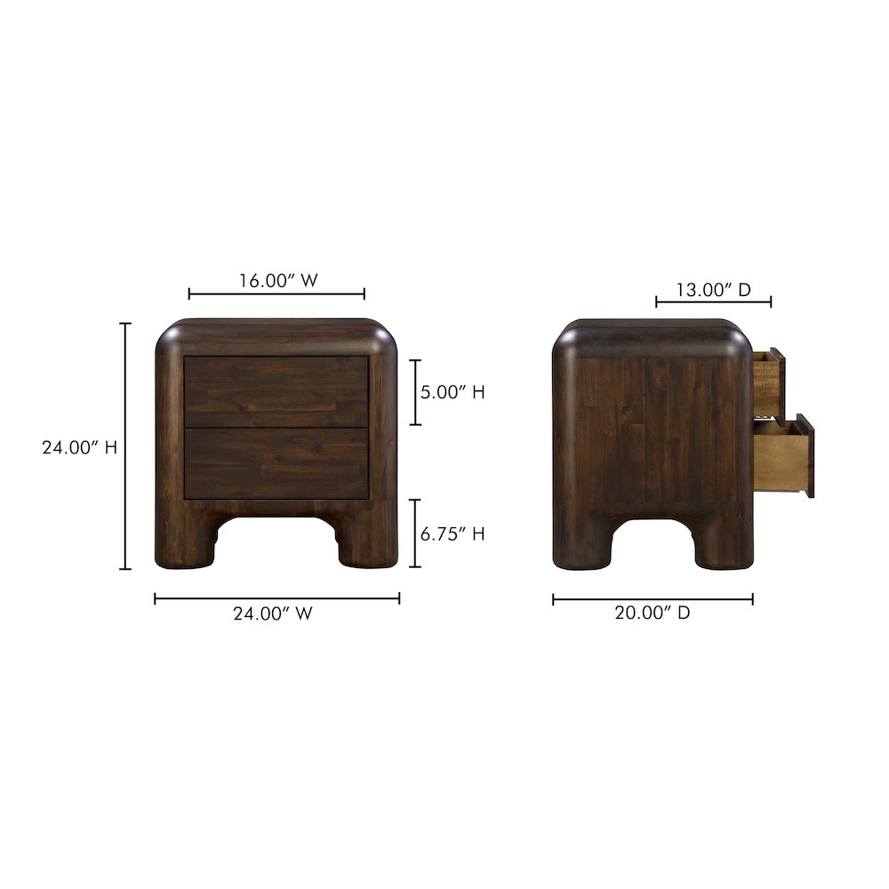 Rowan Nightstand Dark Brown. Picture 13