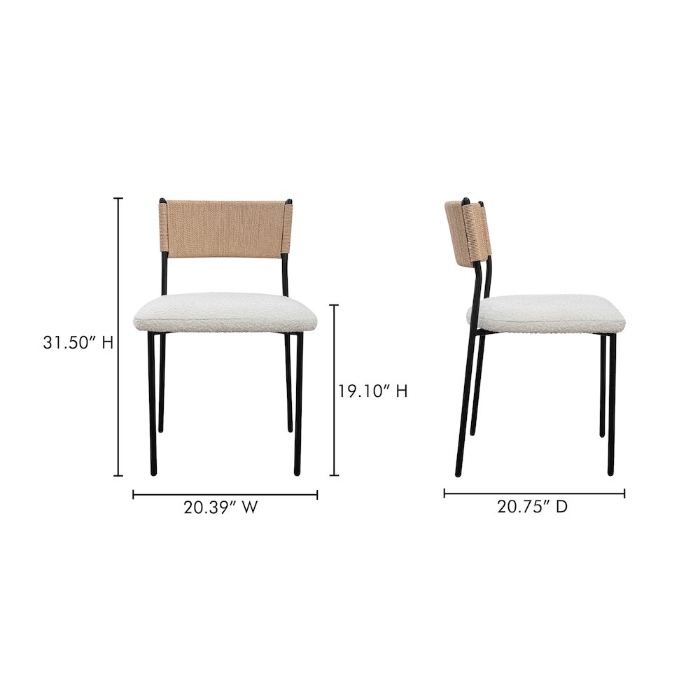 Foley Dining Chair White Set Of Two. Picture 11