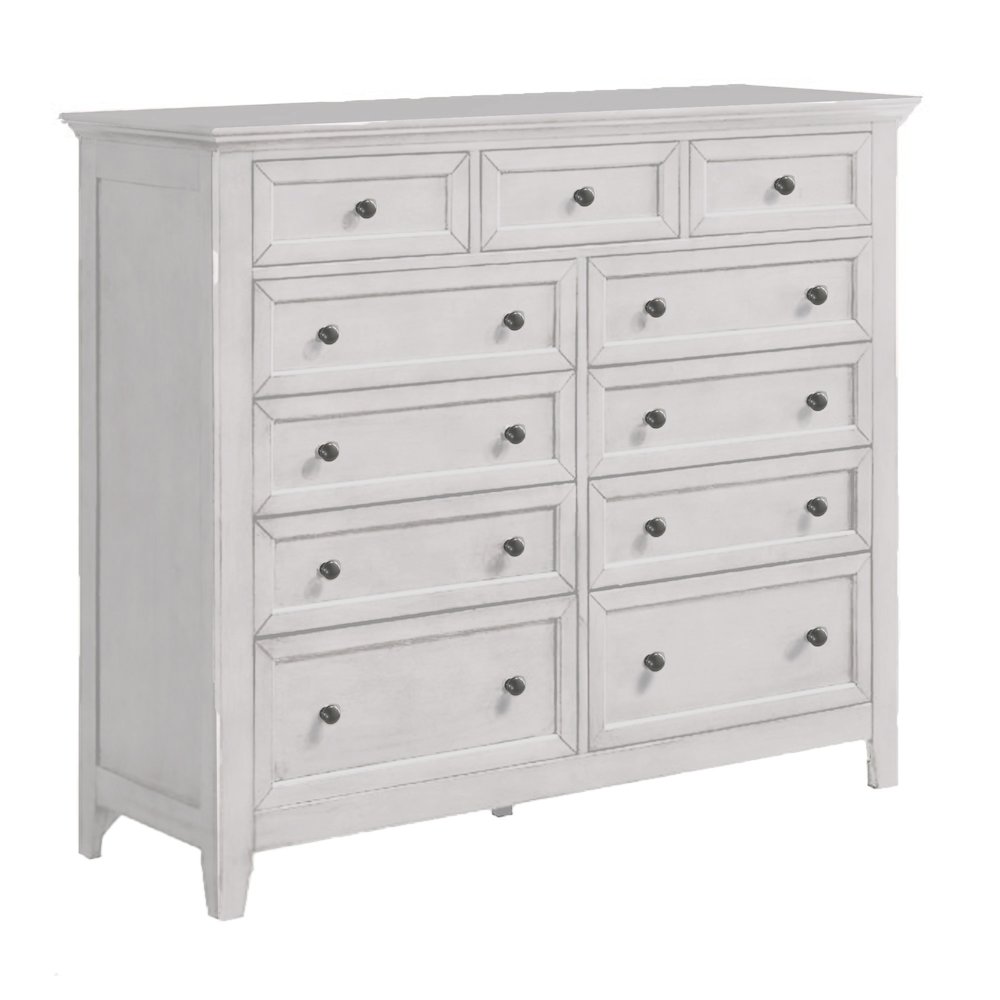 San Mateo 11-Drawer Gentlemen's Chest, Rustic White. Picture 1