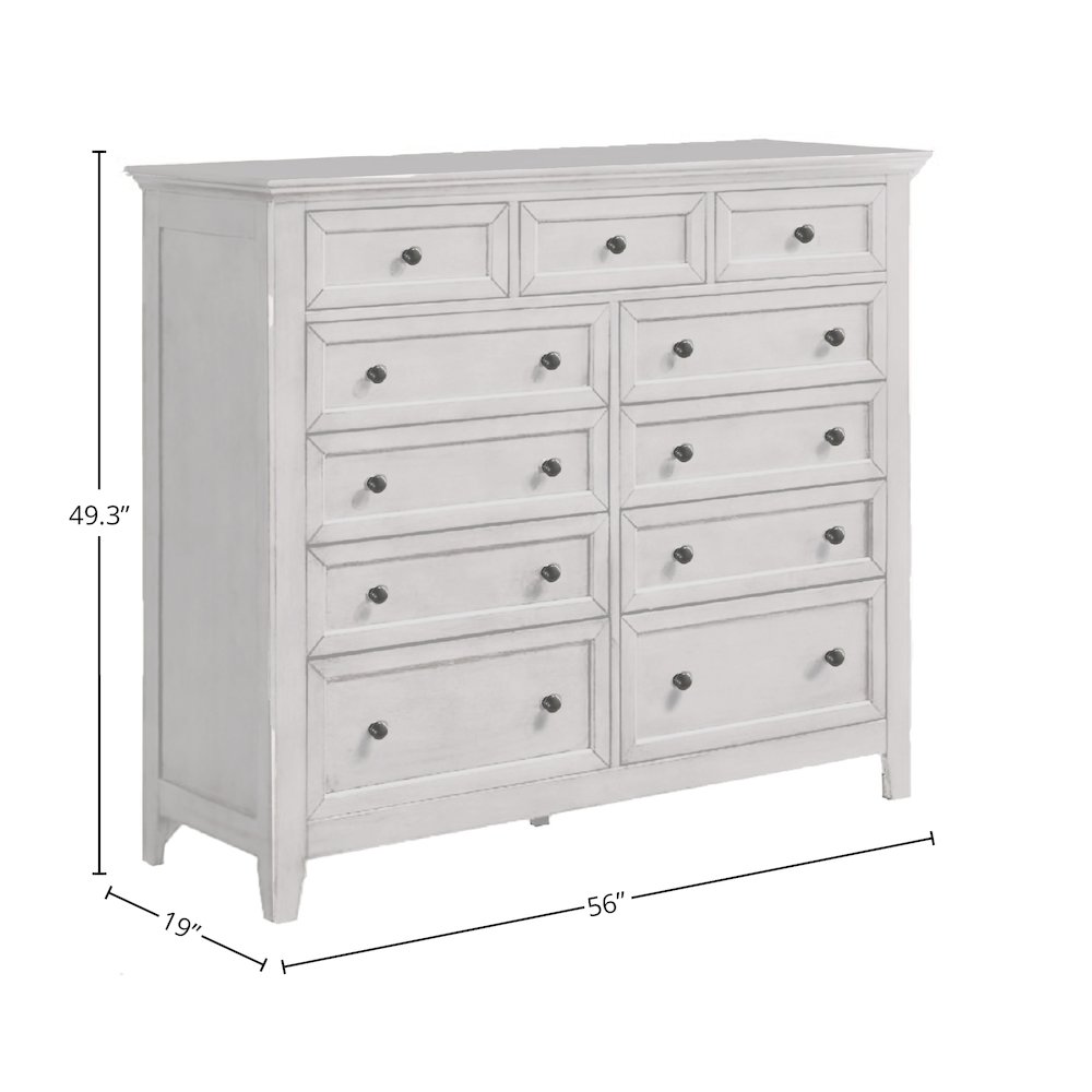 San Mateo 11-Drawer Gentlemen's Chest, Rustic White. Picture 2