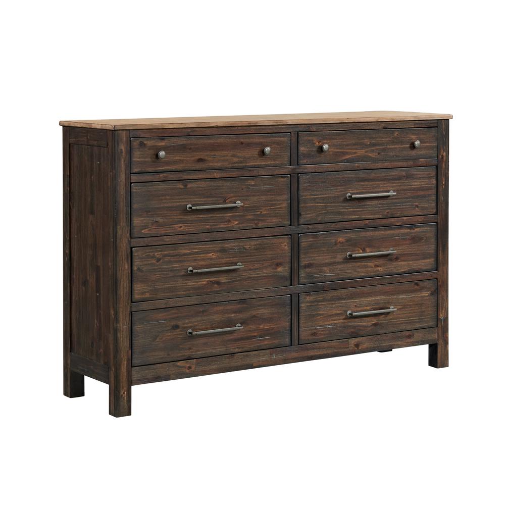 Dresser, 8 Drawer in Driftwood and Sable. Picture 1