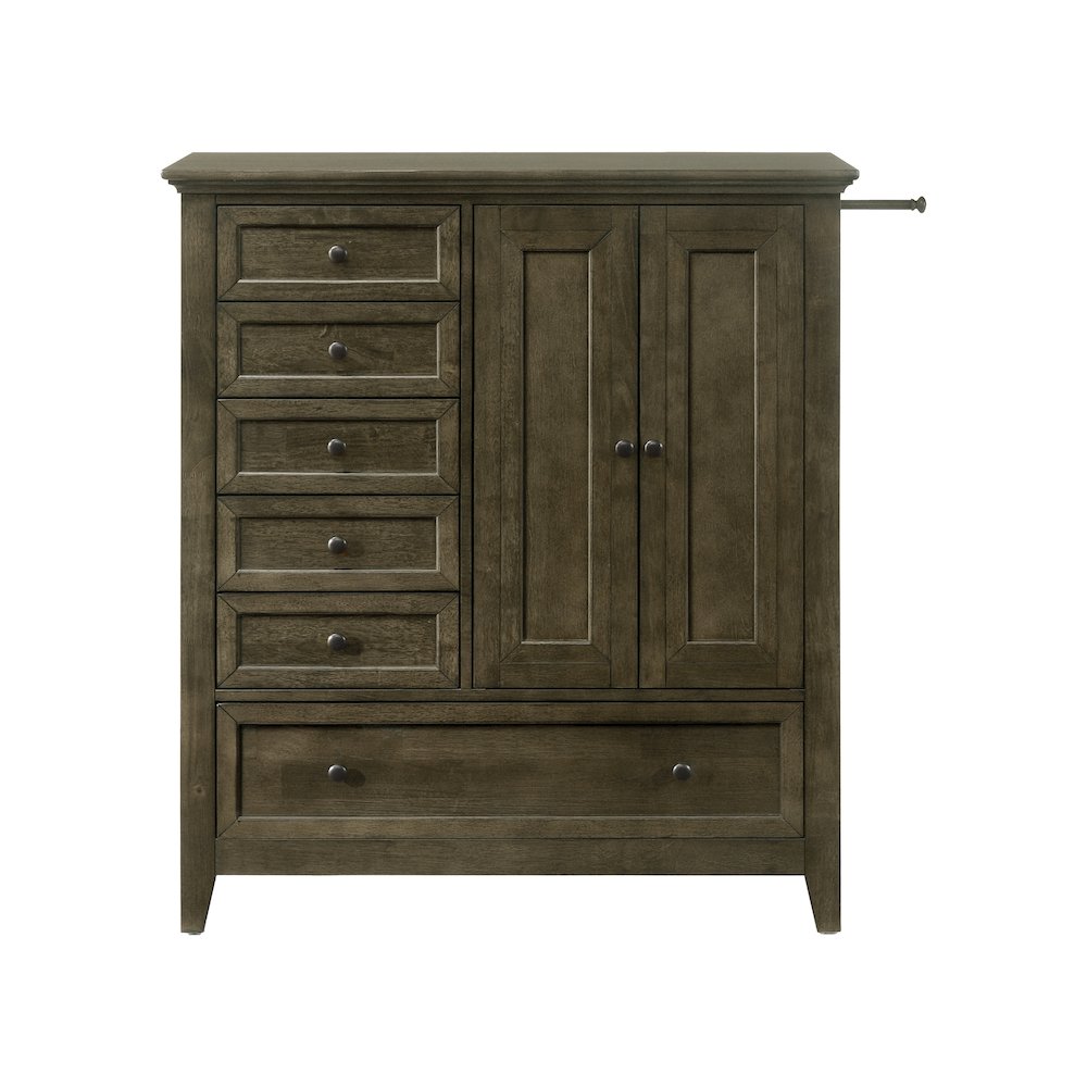 San Mateo Youth 6-Drawer Rubberwood Chifferobe, Gray. Picture 1