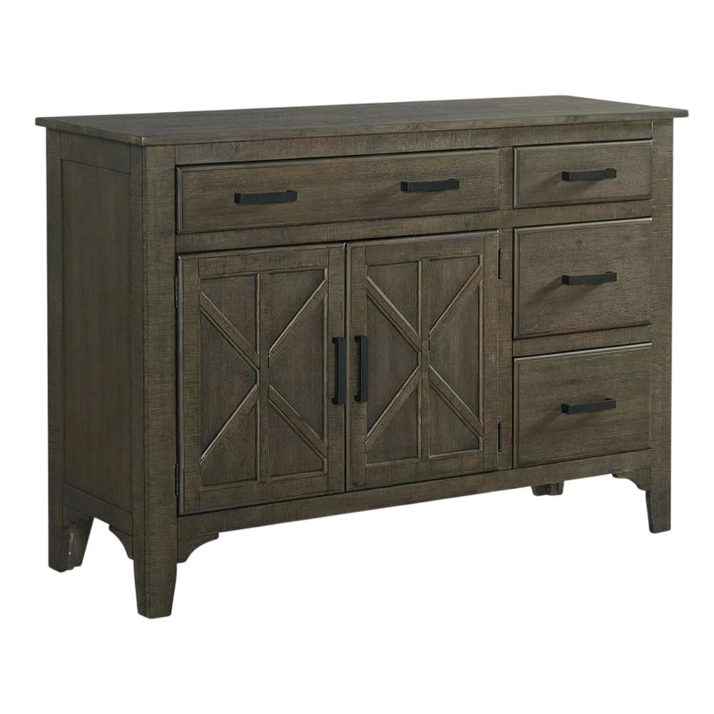 Wood Veneer Sideboard Server with Cabinet Storage for Dining Room. Picture 3