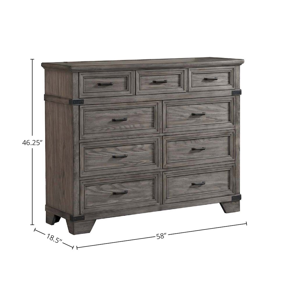 Forge 9-Drawer Dresser, Brushed Steel. Picture 2