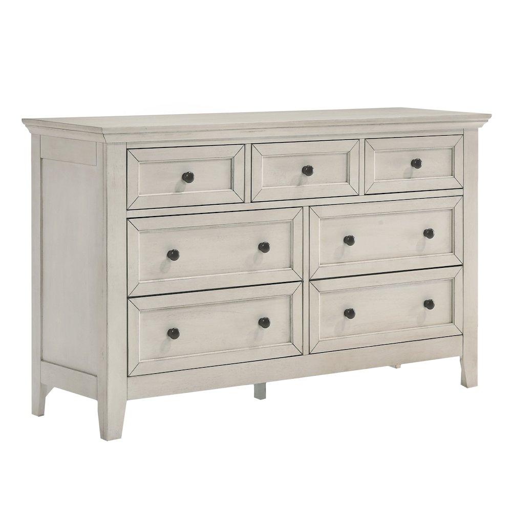 San Mateo Youth 7-Drawer Dresser, Rustic White. Picture 1