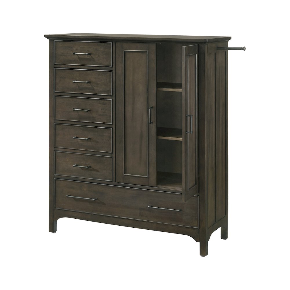 Hawthorne 6-Drawer Gentleman's Chest, Brushed Charcoal. Picture 2