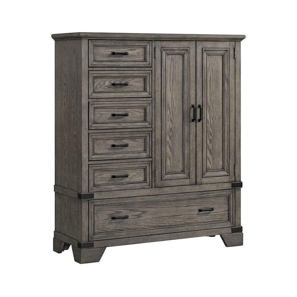 Forge 6-Drawer Gentleman's Chest, Brushed Steel. Picture 1