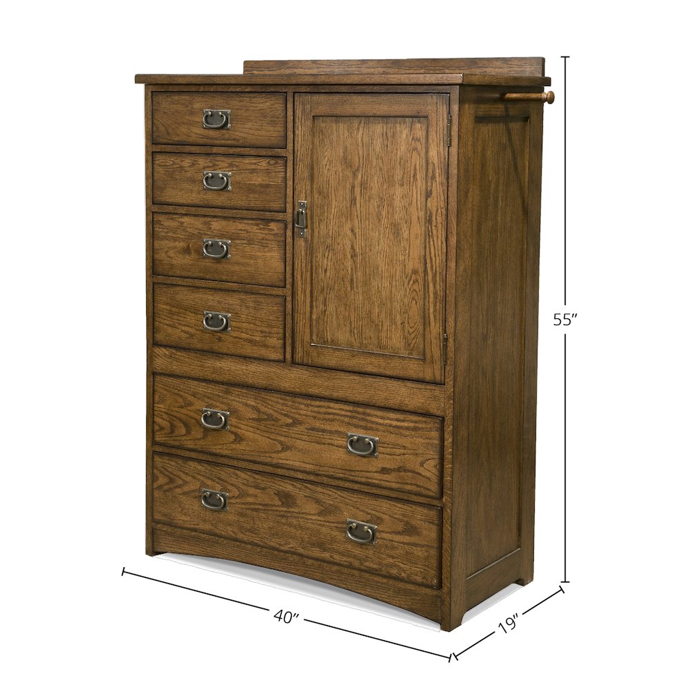 Oak Park 6-Drawer Chest with Door, Mission. Picture 2