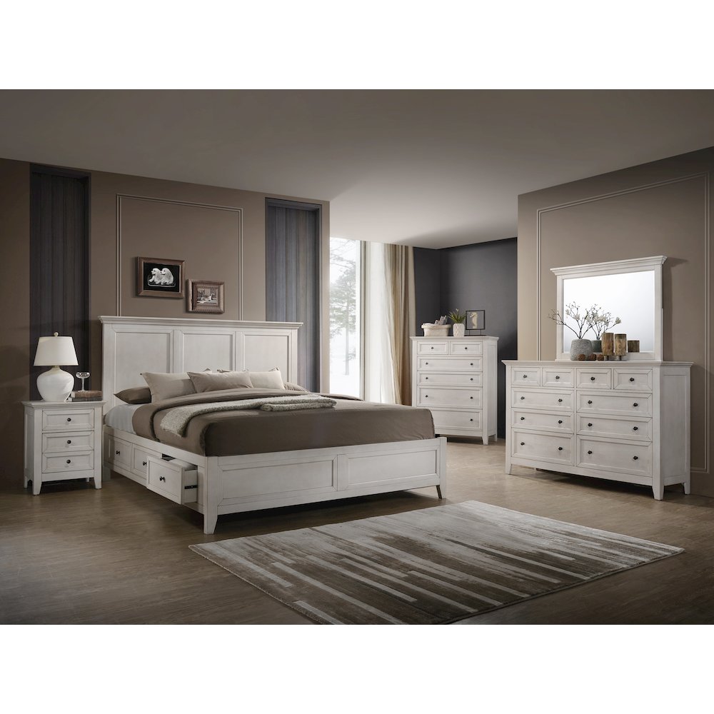 San Mateo 6-Drawer Standard Chest, Rustic White. Picture 6