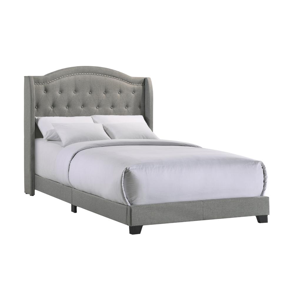 Rhyan Full UPH Bed in Rhyan Smoke Fabric. Picture 1
