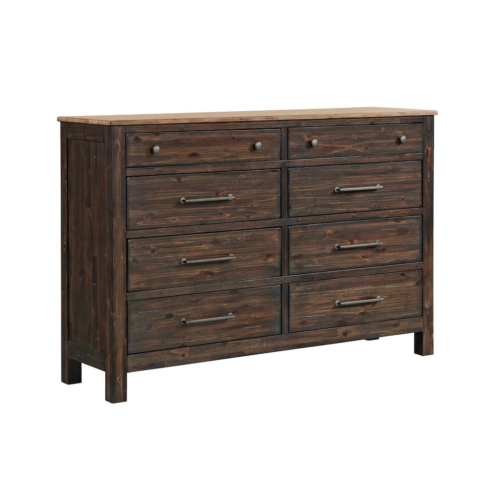 Transitions 8 Drawer Dresser, Driftwood and Sable. Picture 1