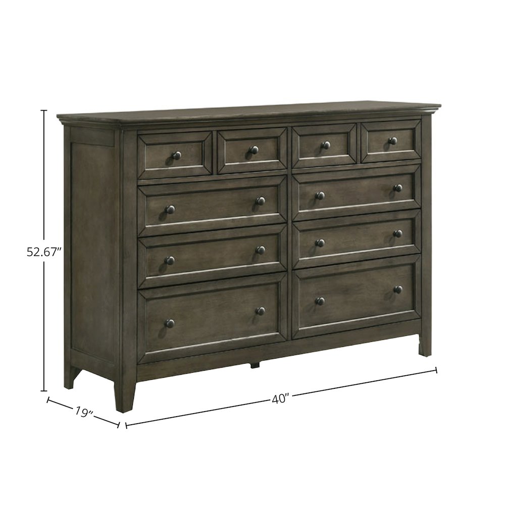 San Mateo 10-Drawer Dresser, Gray. Picture 2
