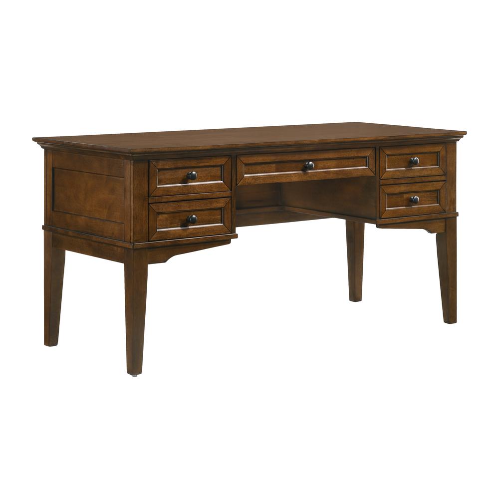 62" Half Ped Exec Desk in Tuscan. Picture 1
