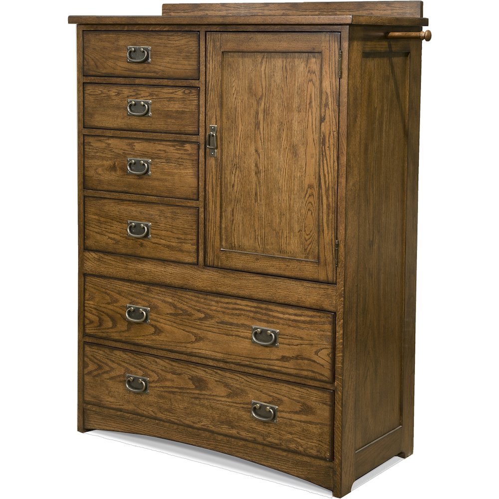 Oak Park 6-Drawer Chest with Door, Mission. Picture 1