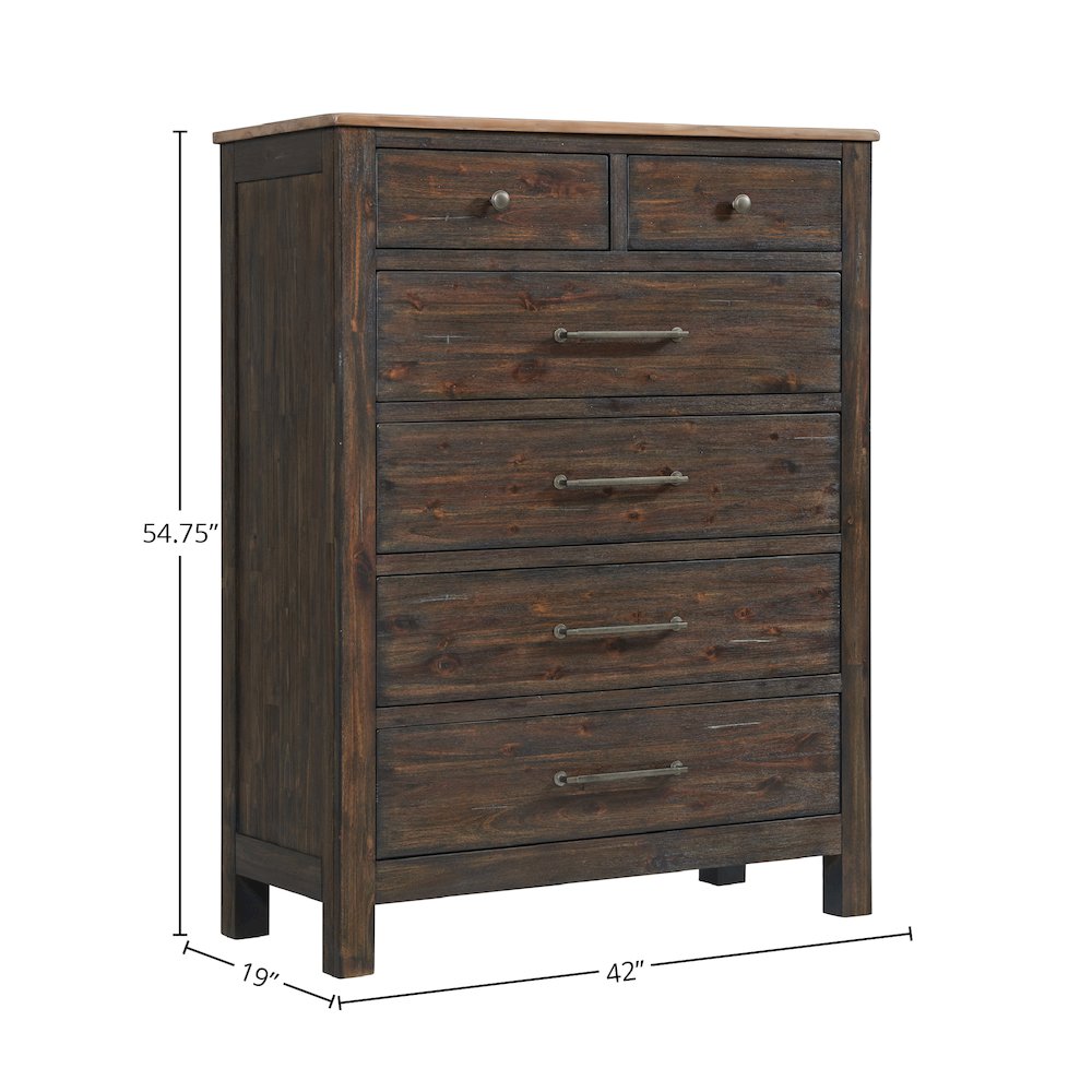 Transitions 6-Drawer Chest, Driftwood and Sable. Picture 2