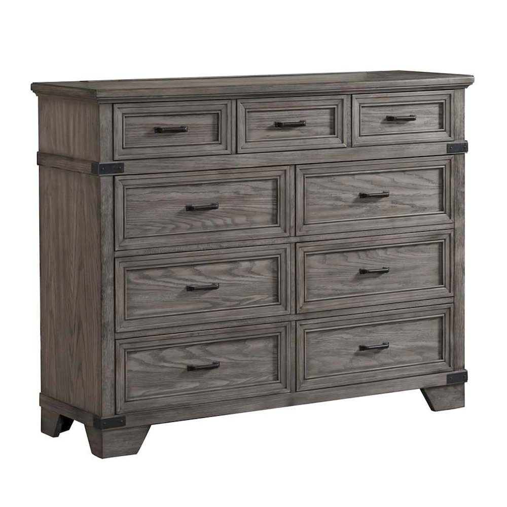 Forge 9-Drawer Dresser, Brushed Steel. Picture 1