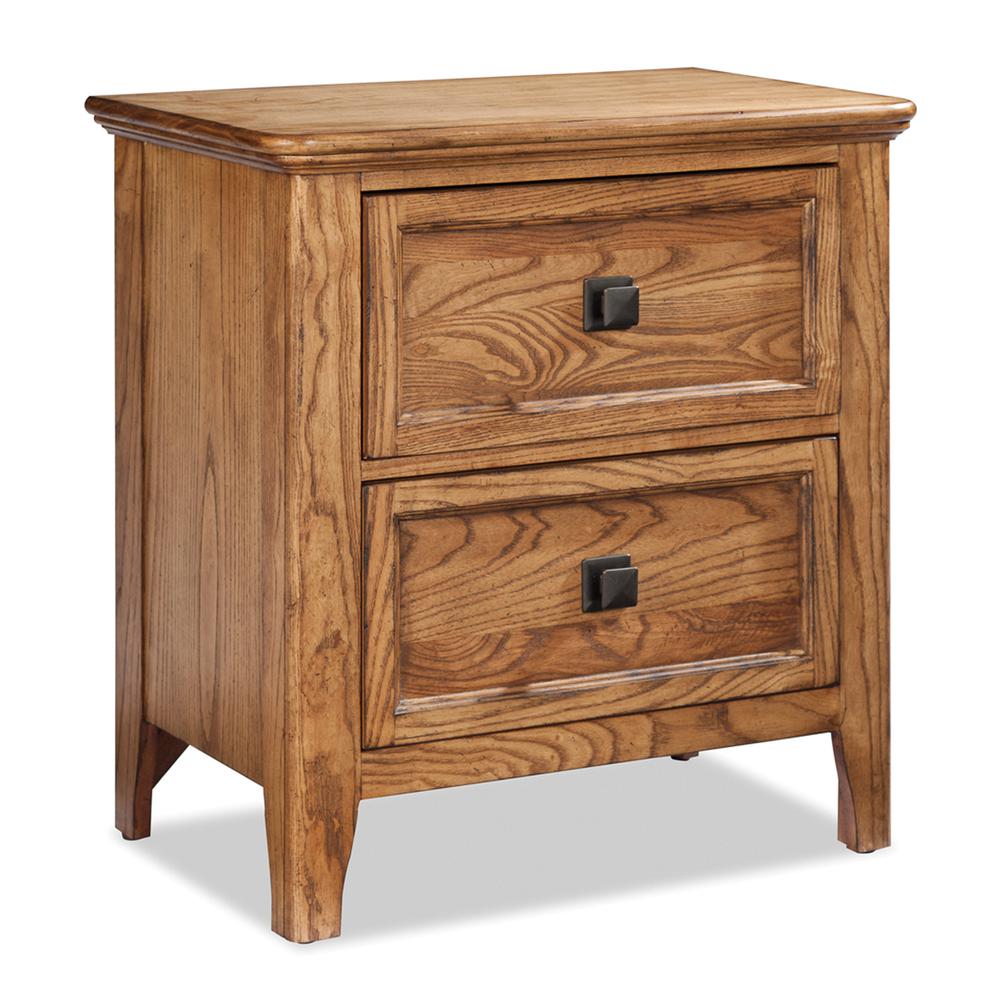 Nightstand 2 Drawer in Brushed Ash. Picture 1