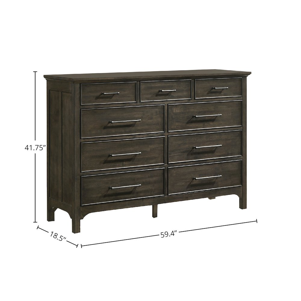 Hawthorne 9-Drawer Dresser, Brushed Charcoal. Picture 2