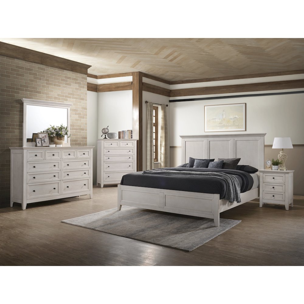 San Mateo 6-Drawer Standard Chest, Rustic White. Picture 5