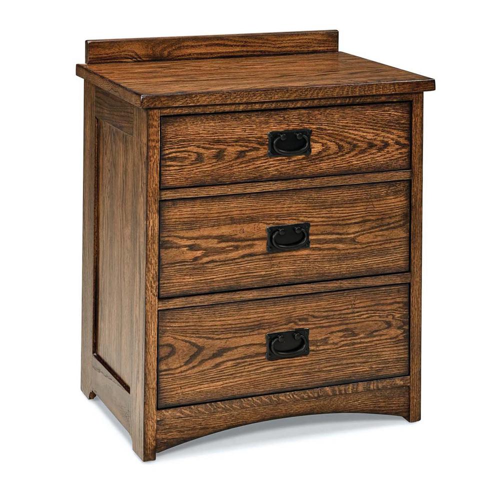 3 Drawer Nightstand in Mission. Picture 1