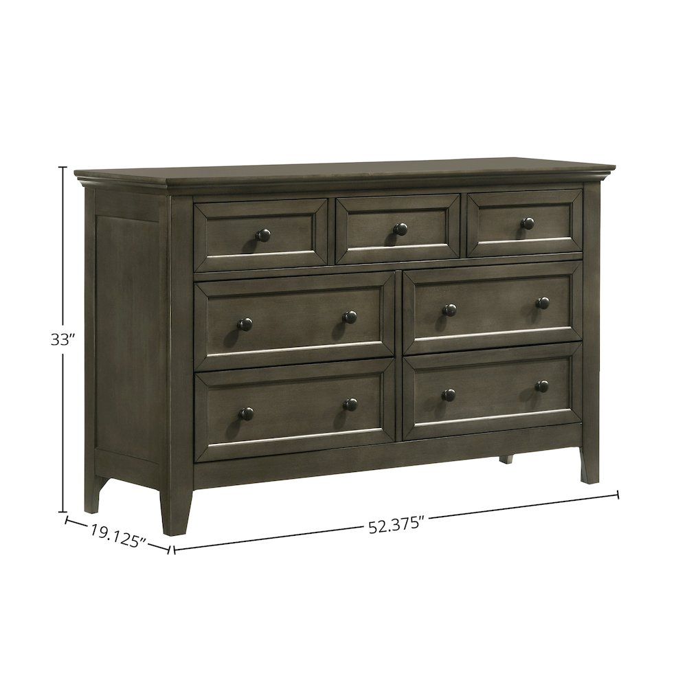 San Mateo Youth 7-Drawer Dresser, Gray. Picture 2