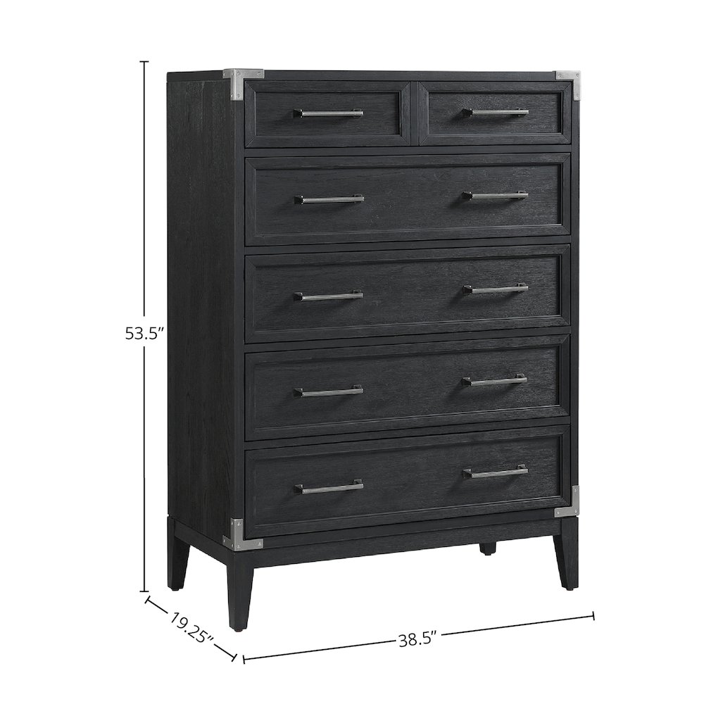Laguna 5-Drawer Chest, Weathered Steel. Picture 2