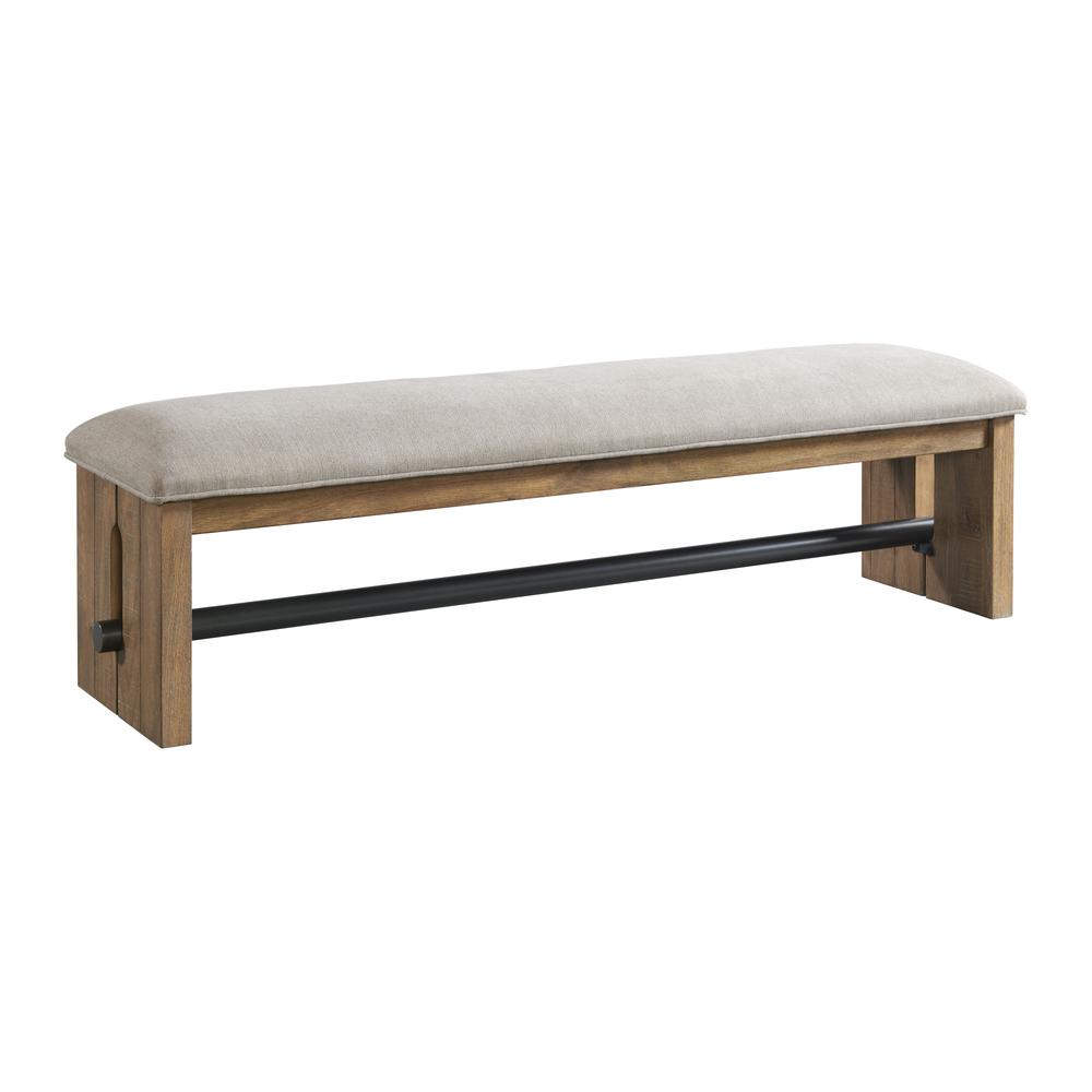 Bench, 64" Backless in Weathered Oak. Picture 1