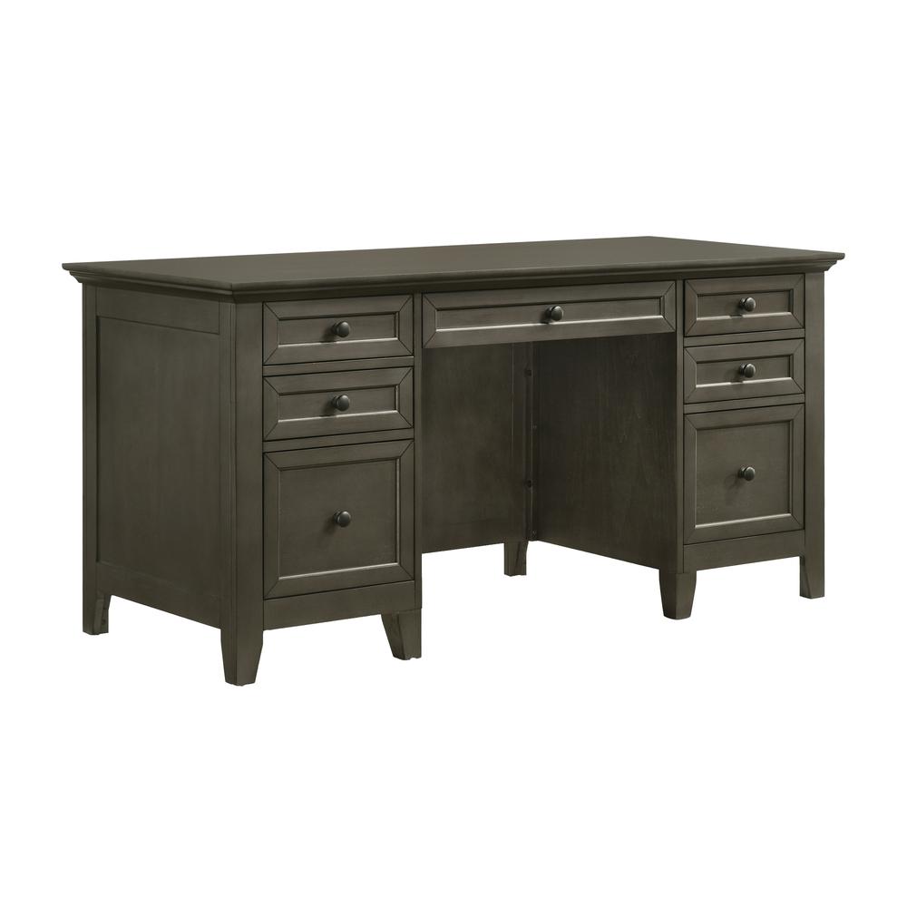 62" Executive Desk in Gray. Picture 1